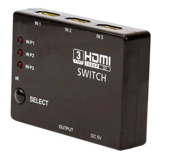 Chaveador HDMI 3X1 com controle remoto