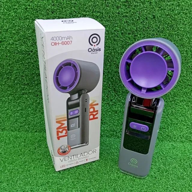 Mini Ventilador Portátil Recarregável C/Led Oásis