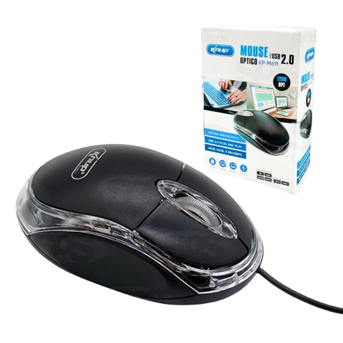 Mouse óptico USB Knup preto